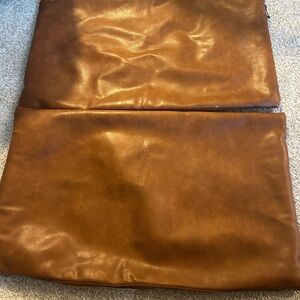 Brown Faux Leather pillow covers 12”x18”